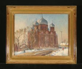 Bogolubsky Cathedral in Winter by Igor Borisovich Belousov (b. 1950)