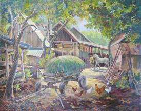 The Country Farmstead by Gennadi Grigorevich Grishchenko (b. 1940)