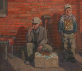 Selling Medals at the Market by Alexander Petrovich Khoduk (b. 1968)