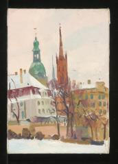 Old Riga by Viktor Petrovich Slushnik (b. 1926)