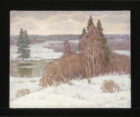 Winter Landscape by Vladimir Tikhonovich Gorbunov (b. 1919)