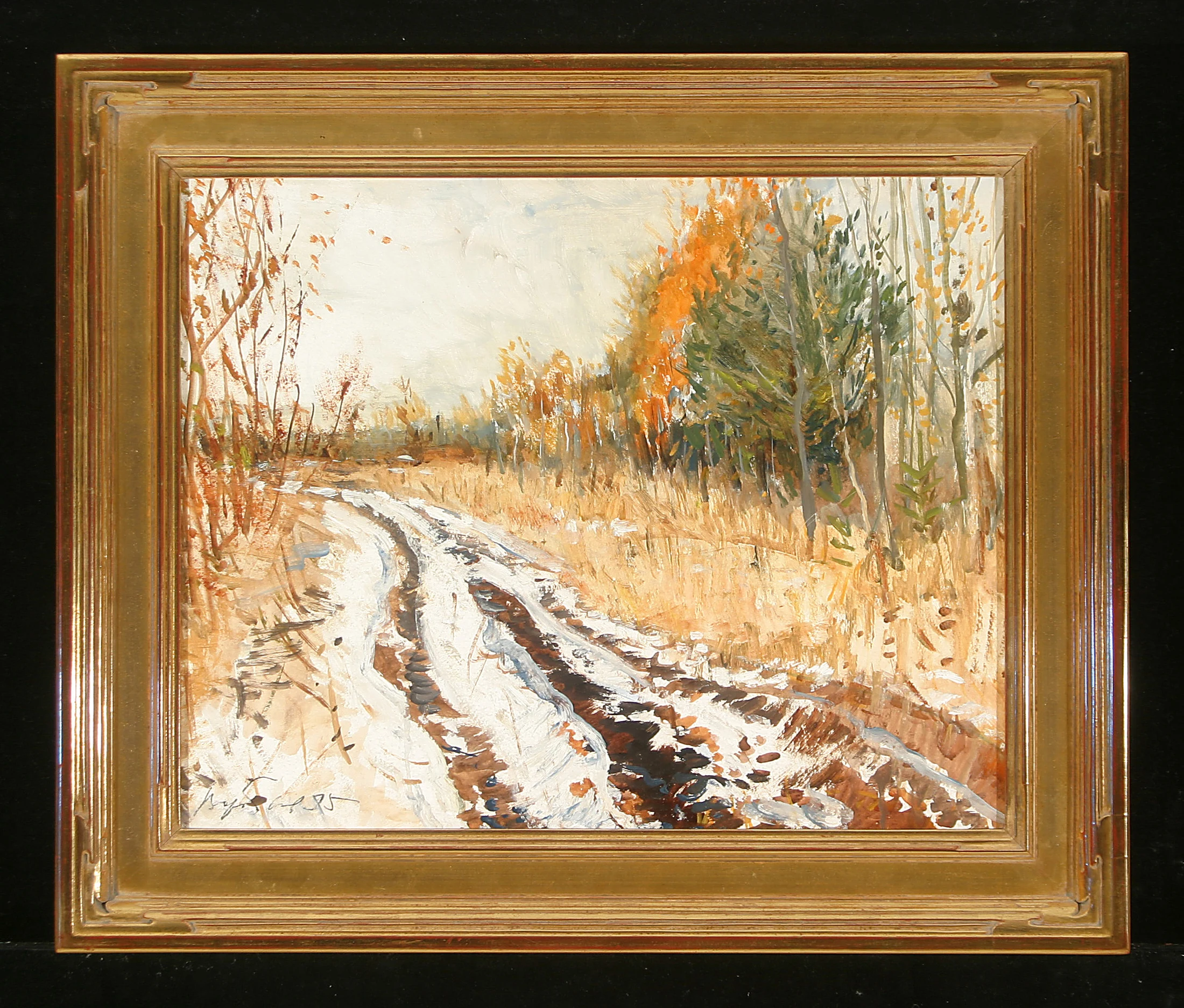 First Snow by Viktor Vasilievich Vorobev (b. 1925)