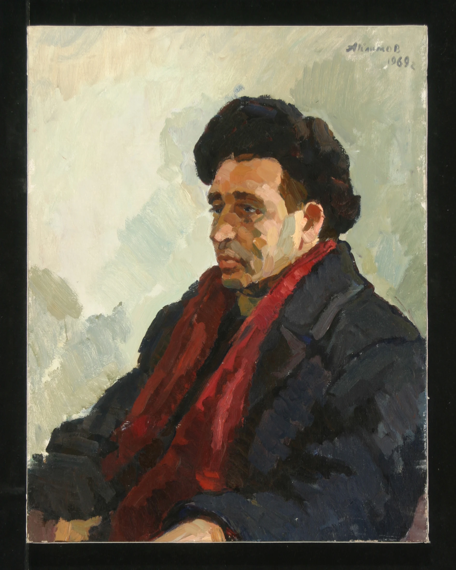 A Man with a Hat on by Anatoli Alexandrovich Klimov (b. 1933)