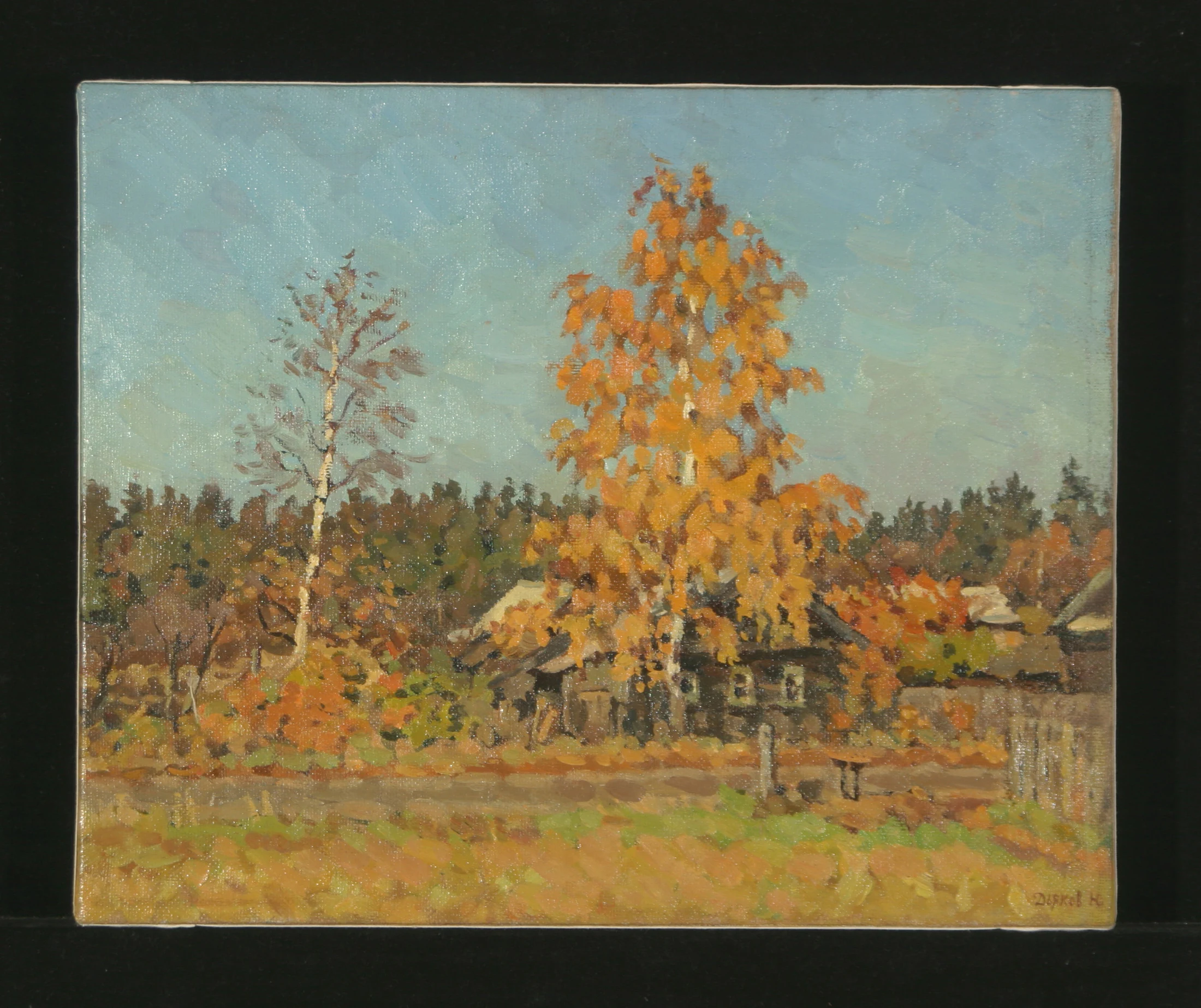 Birches Near the House by Yuri Petrovich Dyakov (1929–2008)