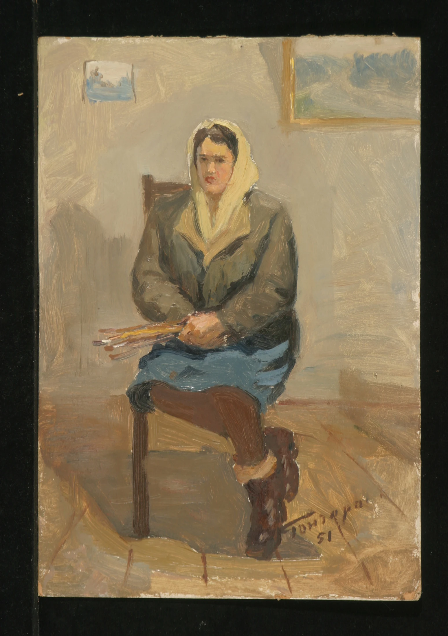 A Woman with Brushes by Grigori Andreevich Goncharov (1913–2001)