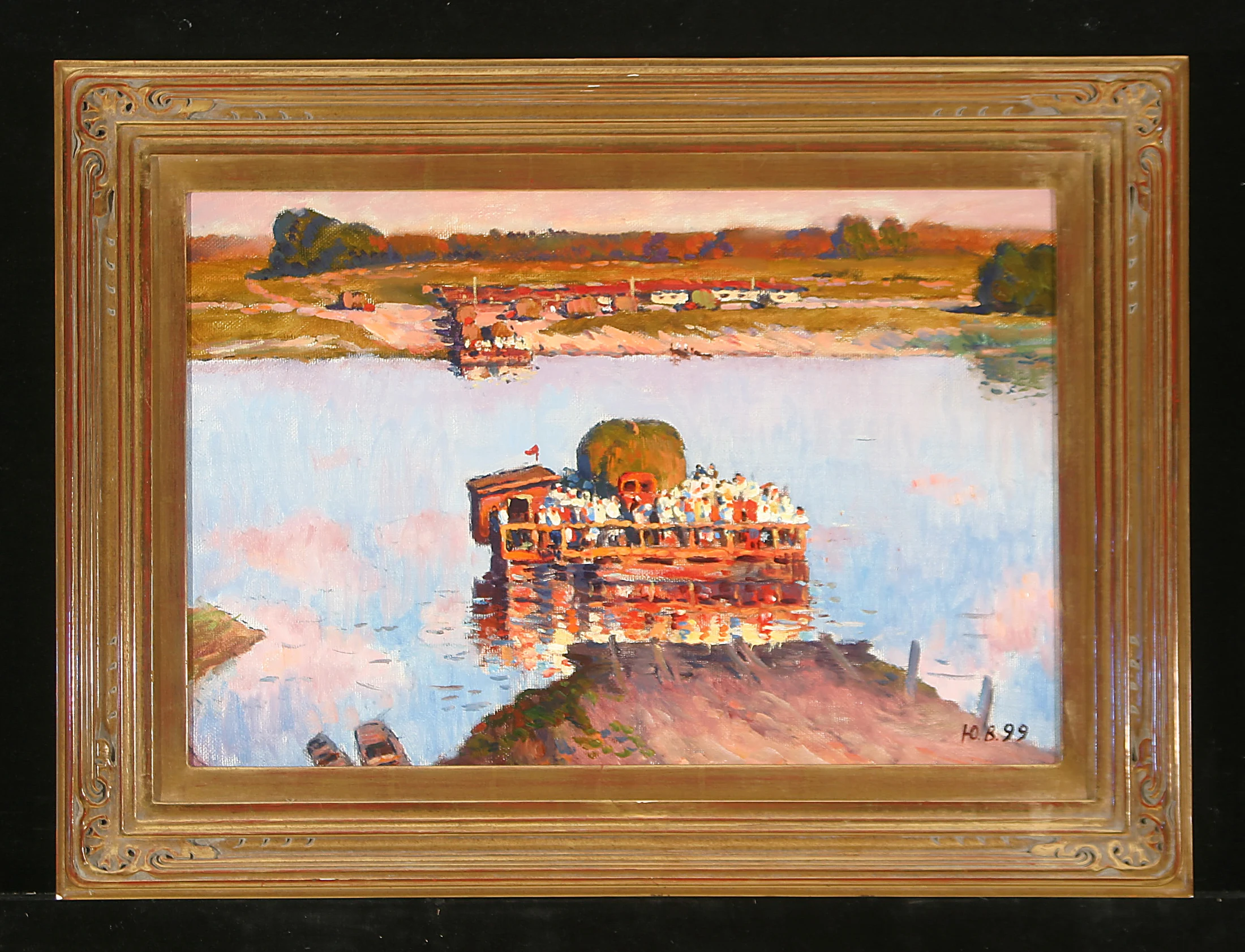 Haymaking on the River Don by Yuri Fedorovich Vnodchenko (b. 1927)
