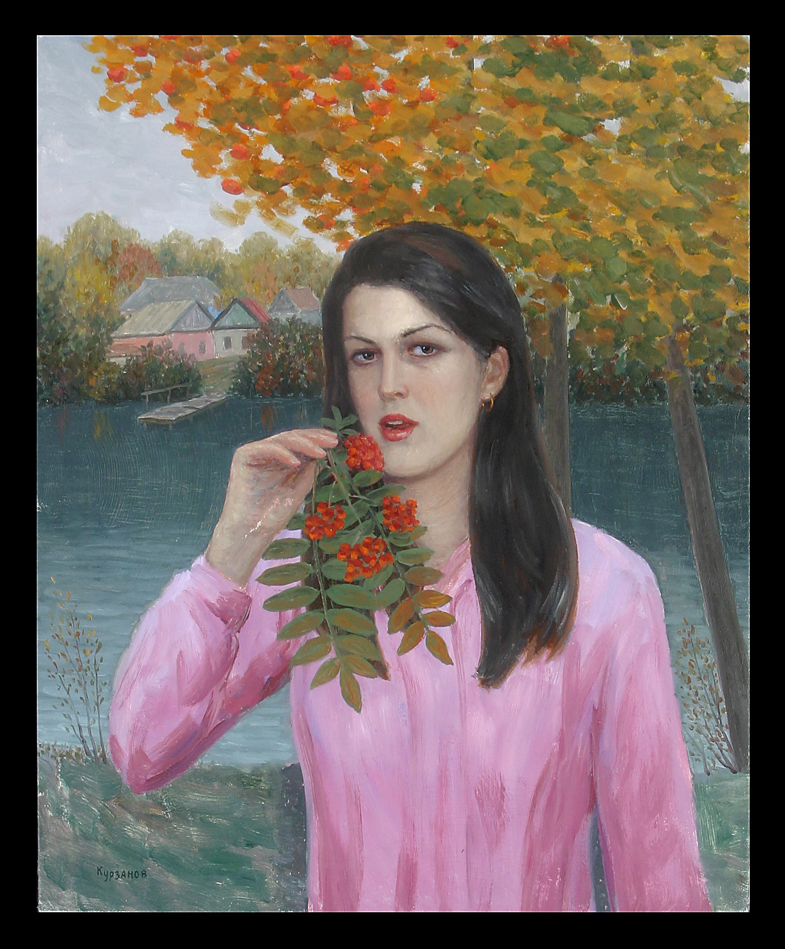 Red Ashberries by Alexander Mikhailovich Kurzanov (b. 1938)