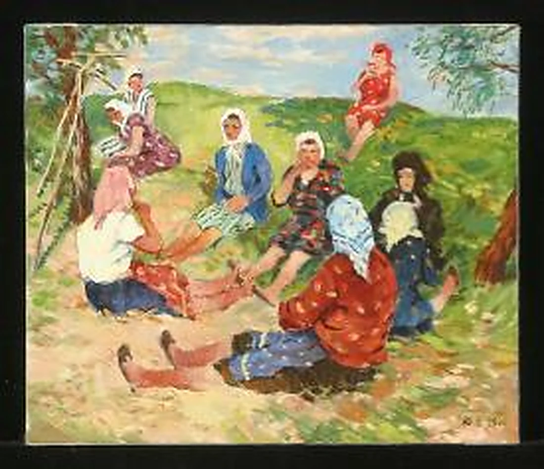 Haymaking by Yuri Fedorovich Vnodchenko (b. 1927)