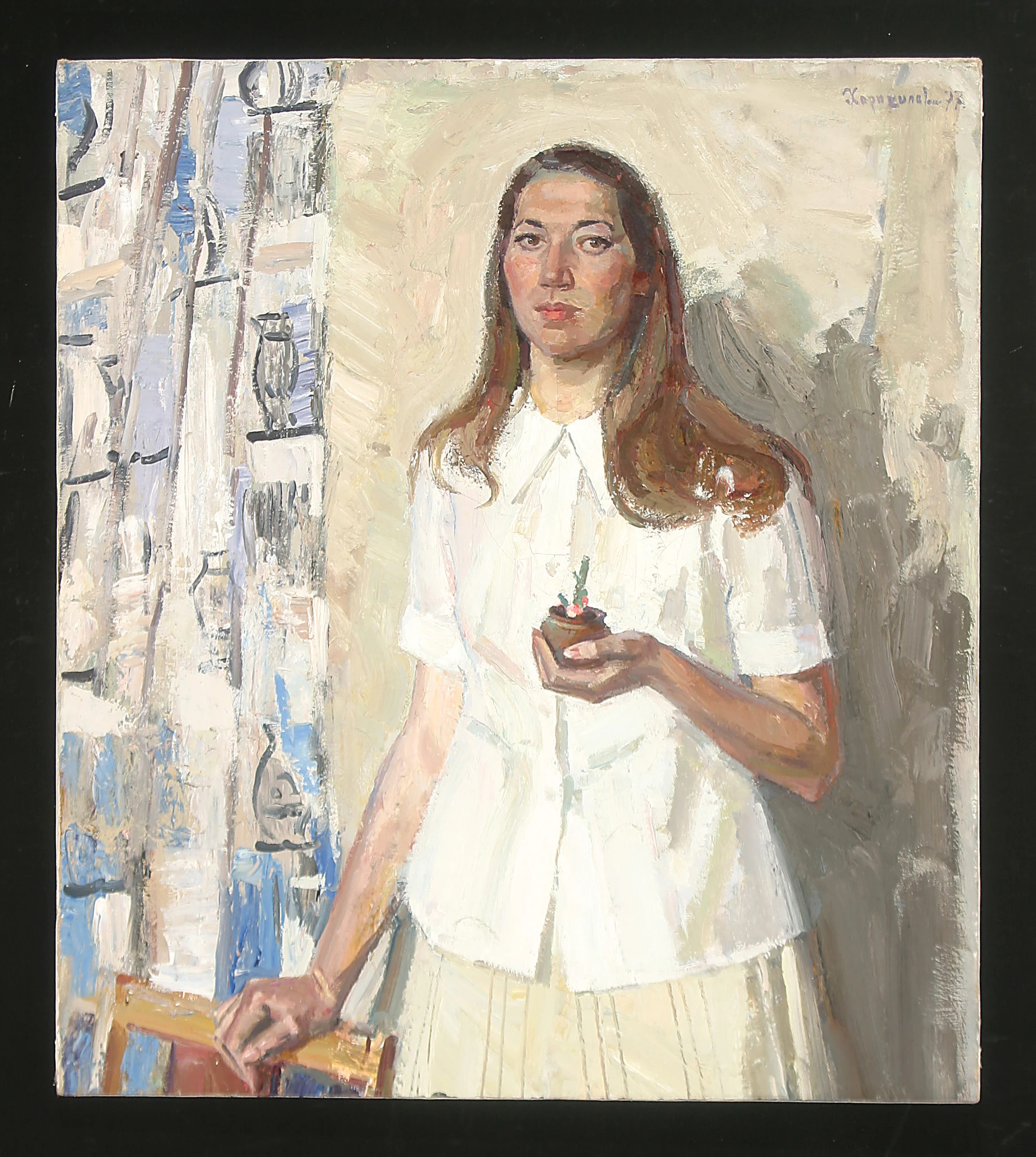 Portrait of the Artist's Wife by Yevgeni Borisovich Khoroshilov (1930–1982)