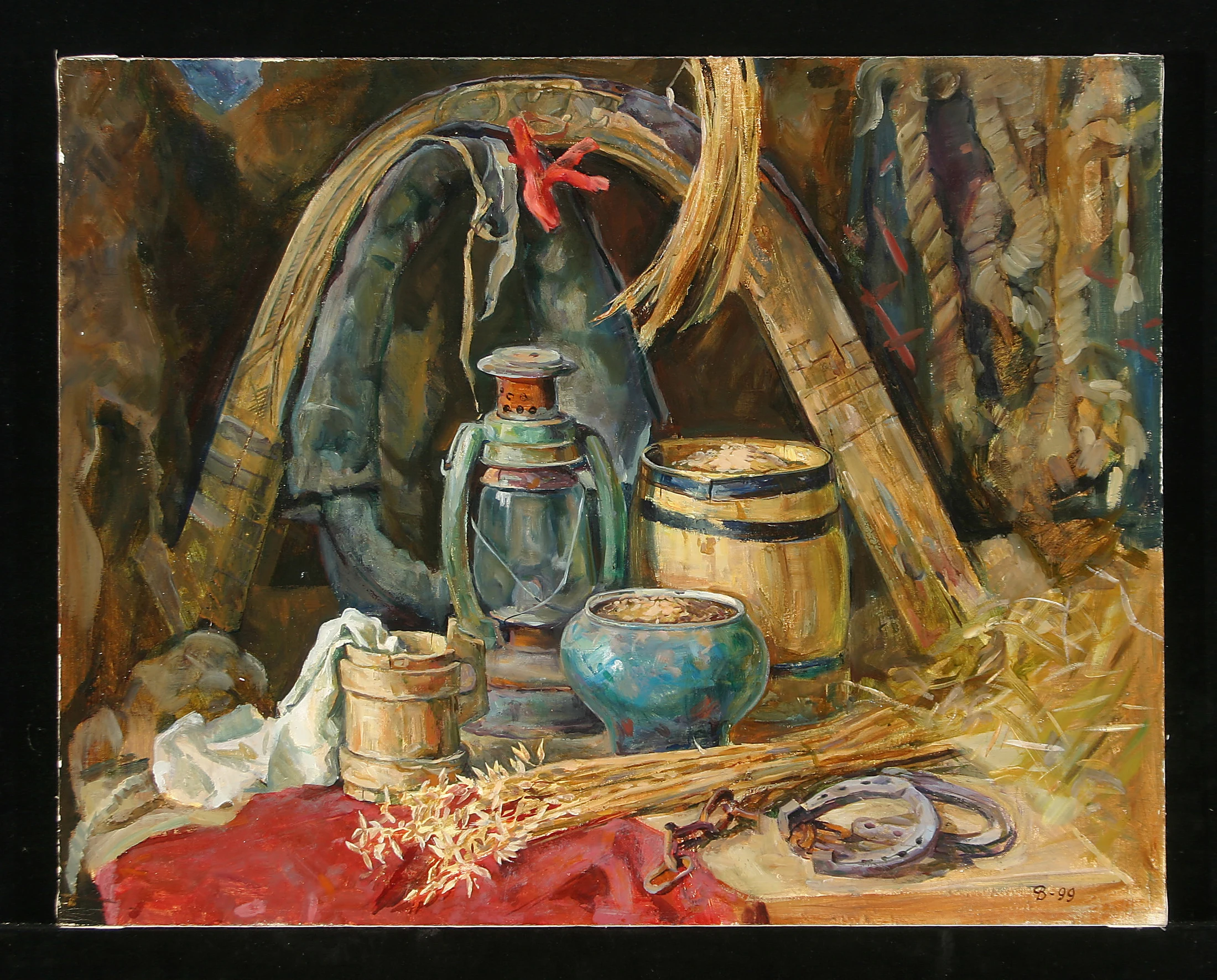 Still Life with Horse Collar by Vladimir Dmitrievich Fefelov (b. 1939)