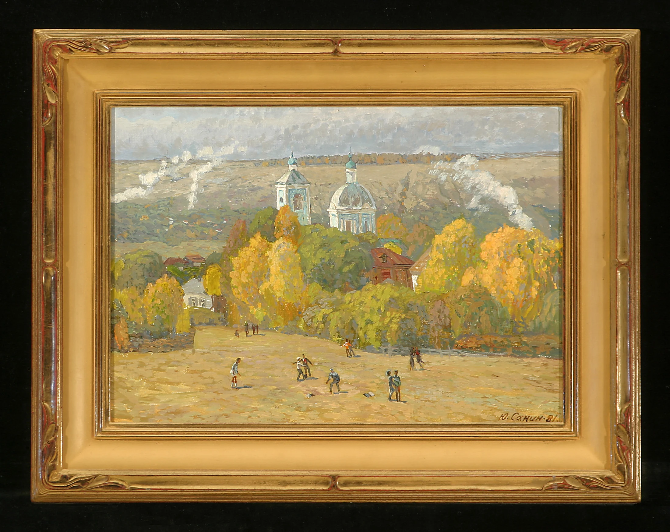 The Village Pudnya by Yuri Petrovich Sanin (1939–1997)