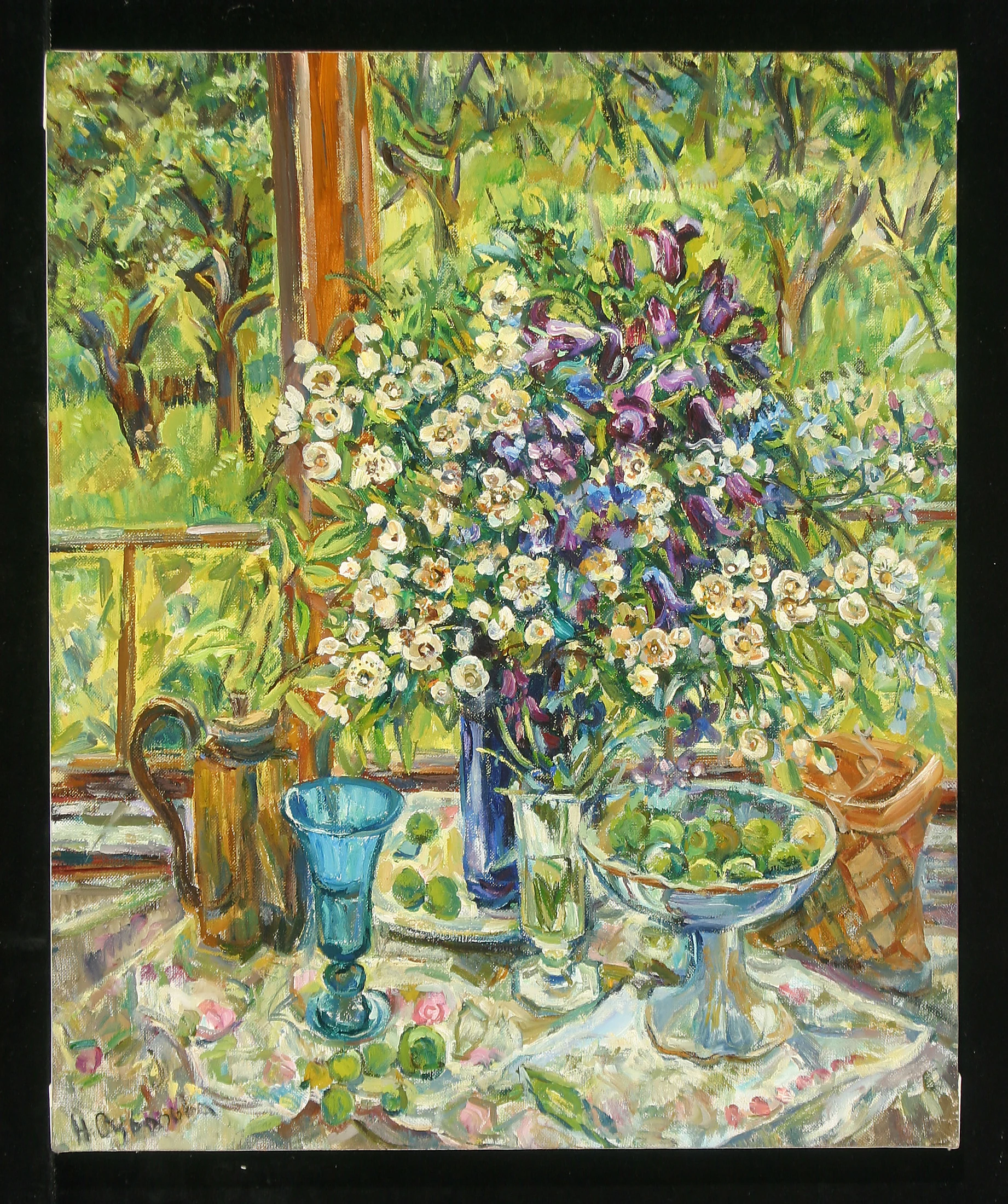 Bouquet on the Veranda by Natalia Vasilievna Suvorova (b. 1941)