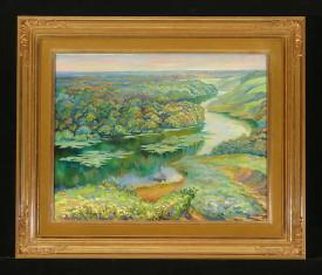 The River Voronezh near the Village Borki by Gennadi Grigorevich Grishchenko (b. 1940)