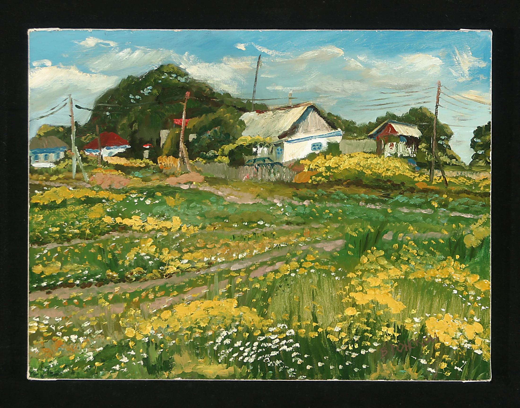 House in the Village by Viktor Andreevich Donskoi (b. 1945)
