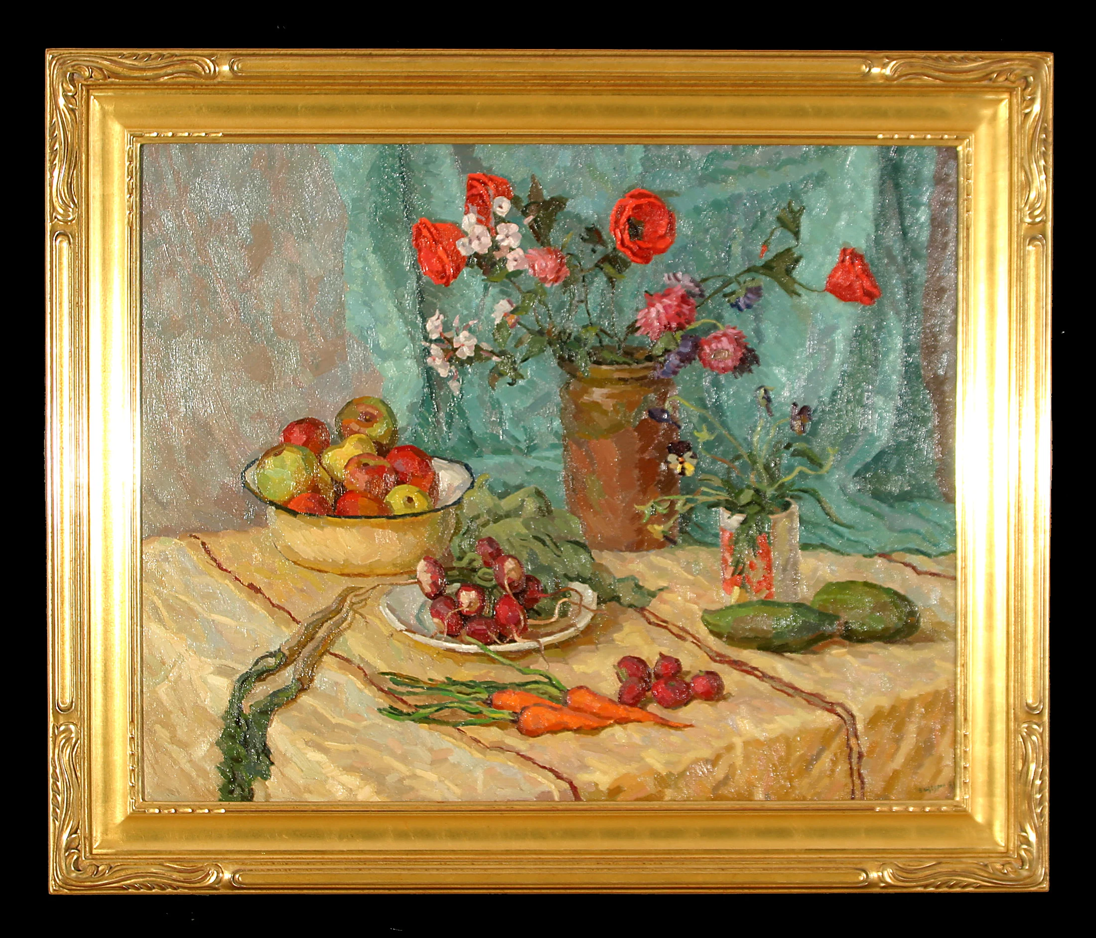 Still Life with Flowers and Apples by Vladimir Ilich Shchedrin (b. 1942)