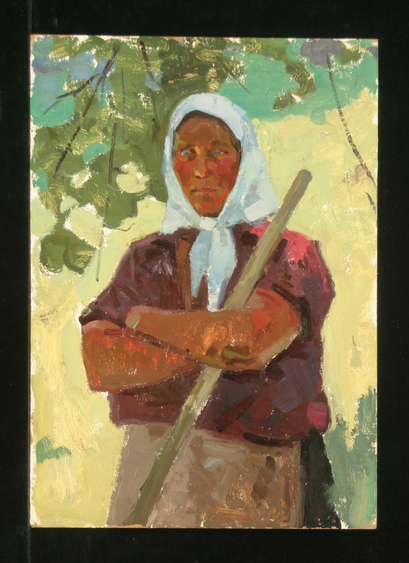 Woman with a Rake by Yevgeni Borisovich Khoroshilov (1930–1982)