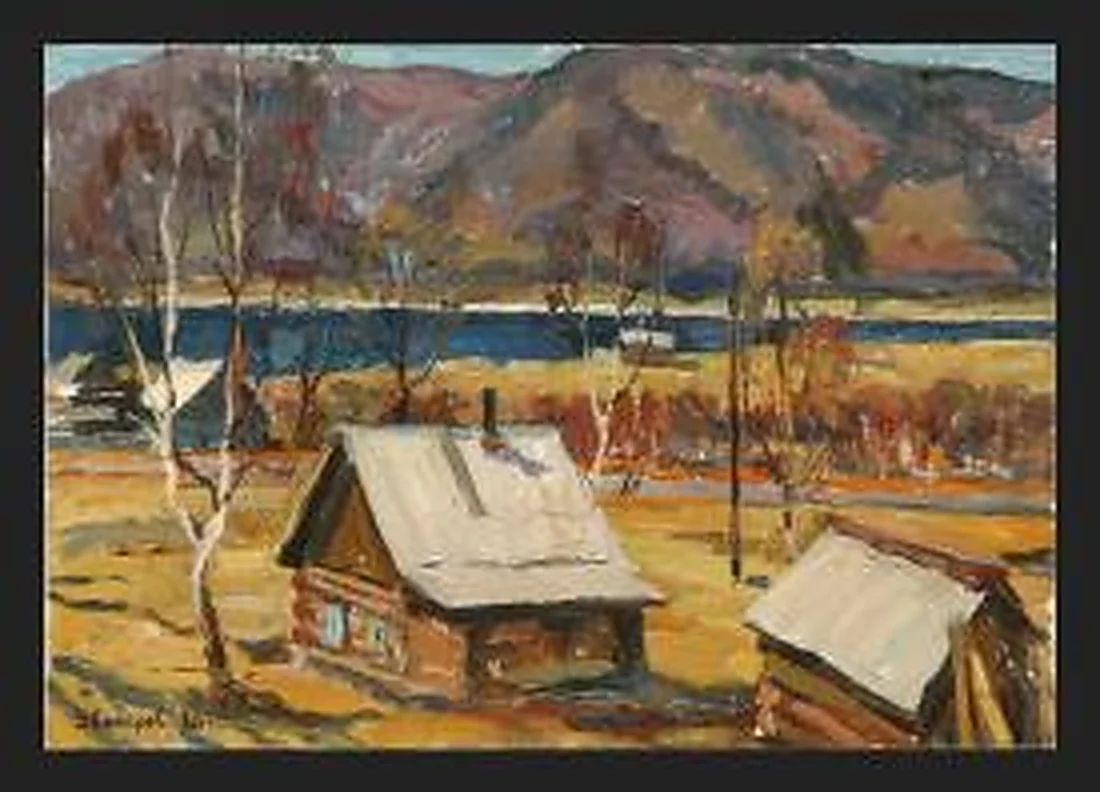 On the River Angara by Fyodor Pavlovich Zvonarev (1929–2000)