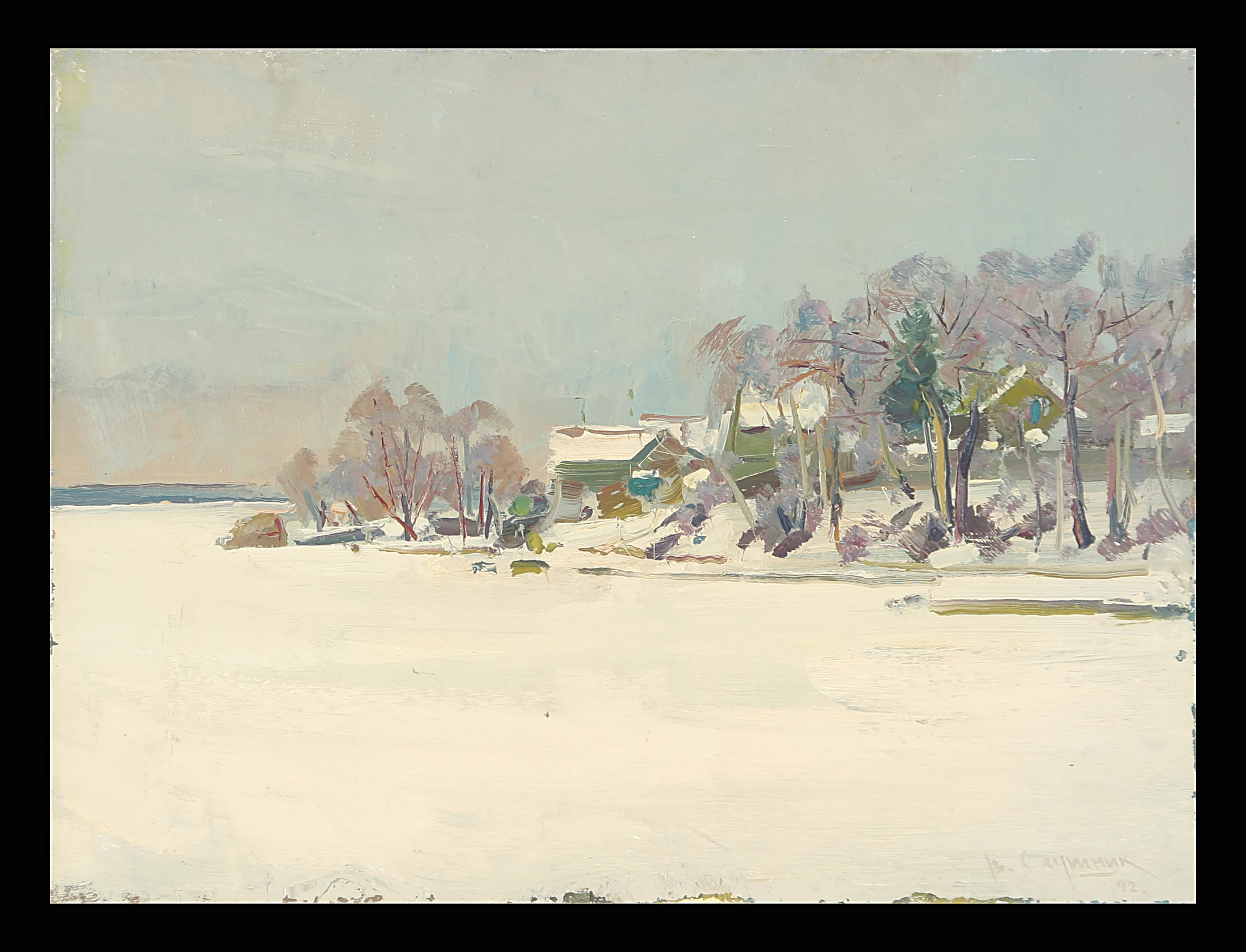 Winter Day by Viktor Petrovich Slushnik (b. 1926)