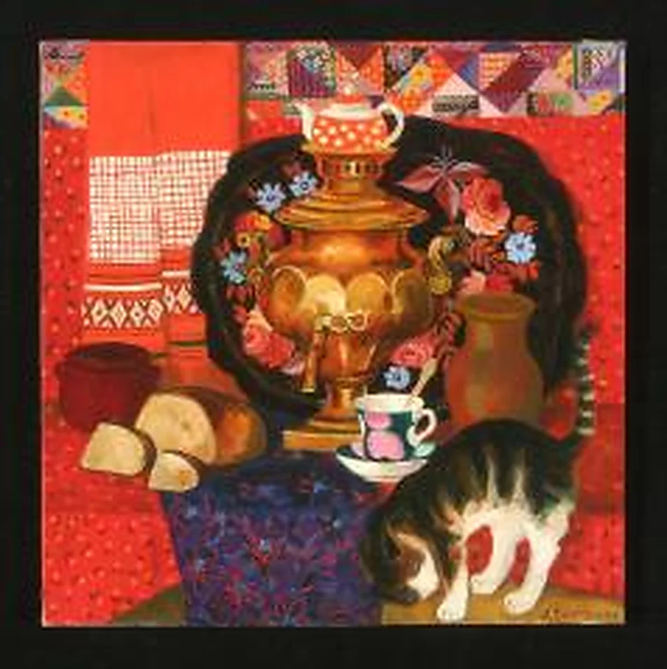 Still Life with Samovar by Lilia Anatolionva Dolganova (b. 1964)