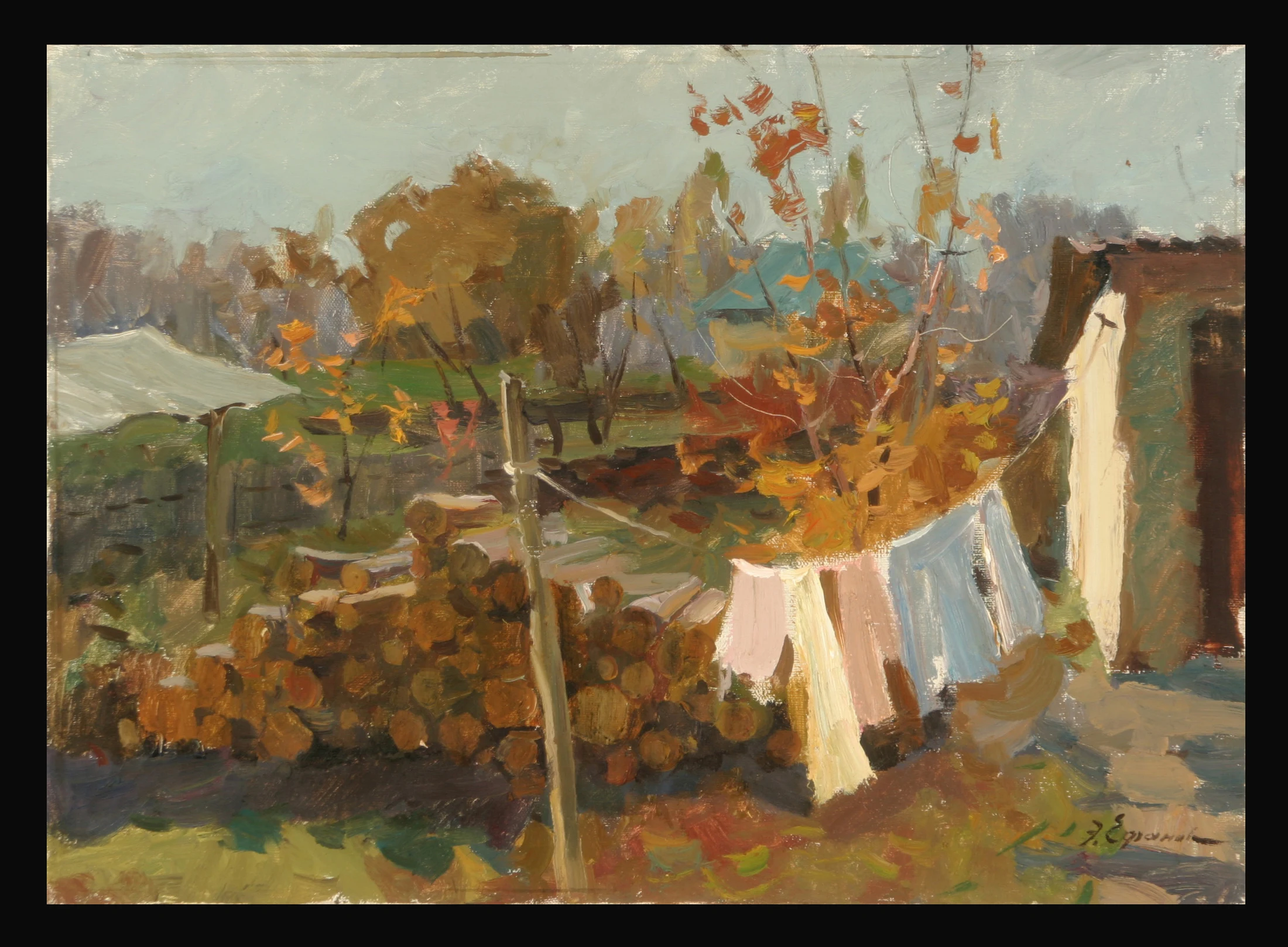 A Yard by Edouard Panteleimonovich Efanov (b. 1938)