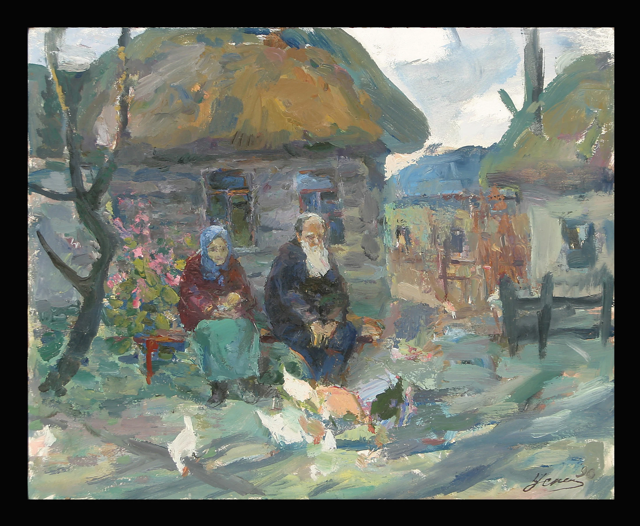 Old Village by Kseniya Nikolaevna Uspenskaya (b. 1922)