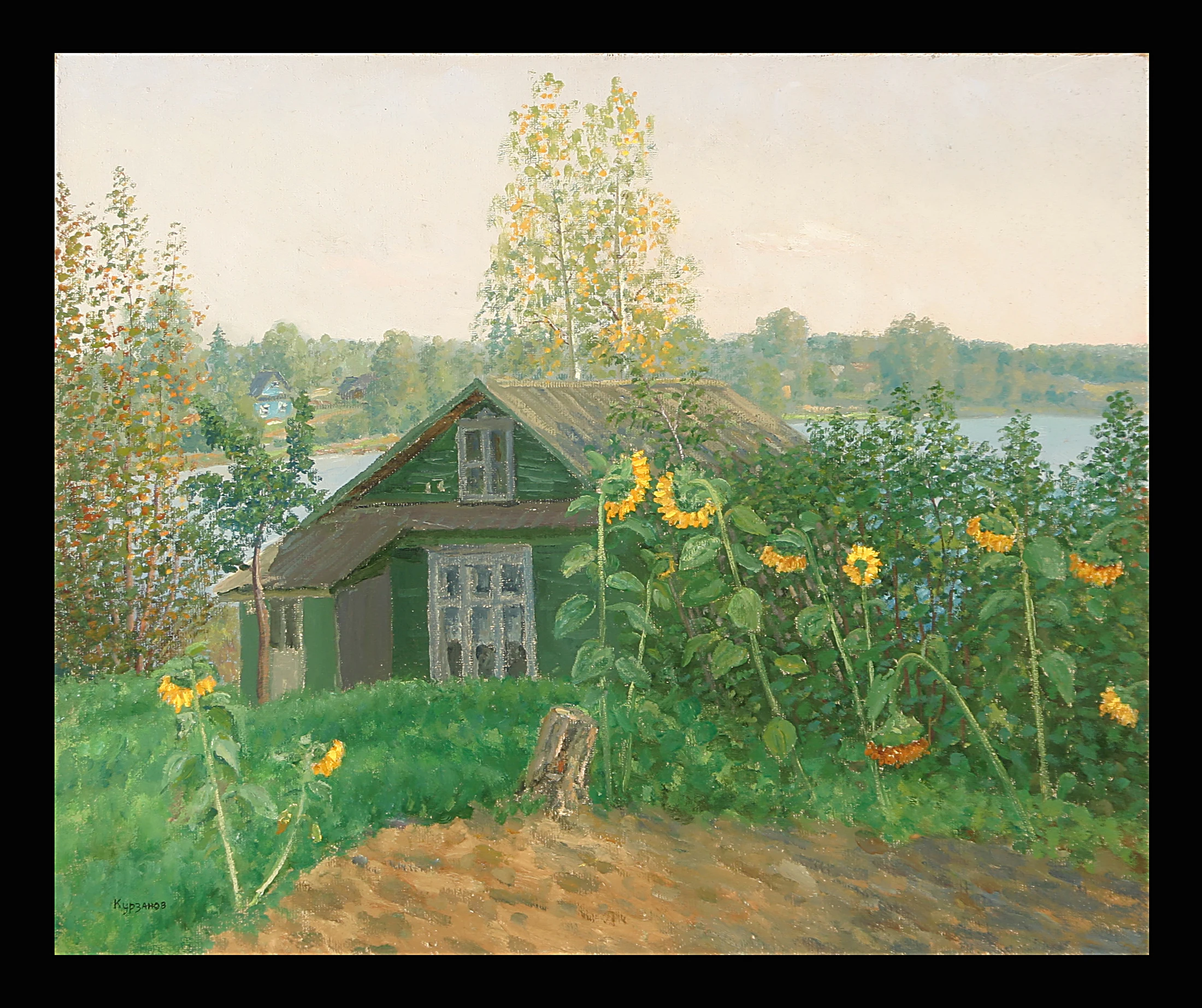 House by the River by Alexander Mikhailovich Kurzanov (b. 1938)
