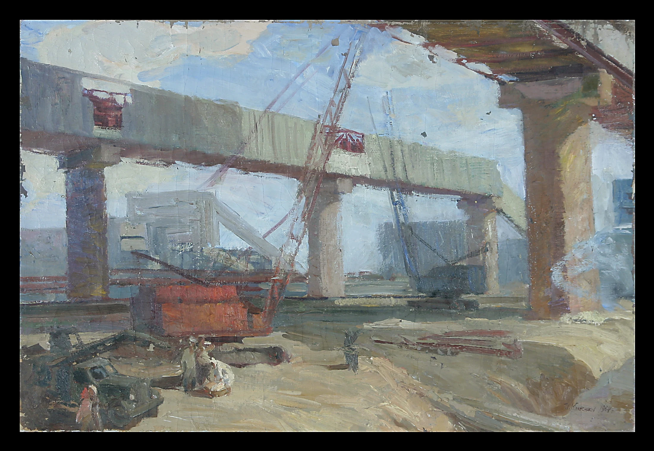 Construction Site by Ivan Vasilievich Kolesnikov (1923–1999)