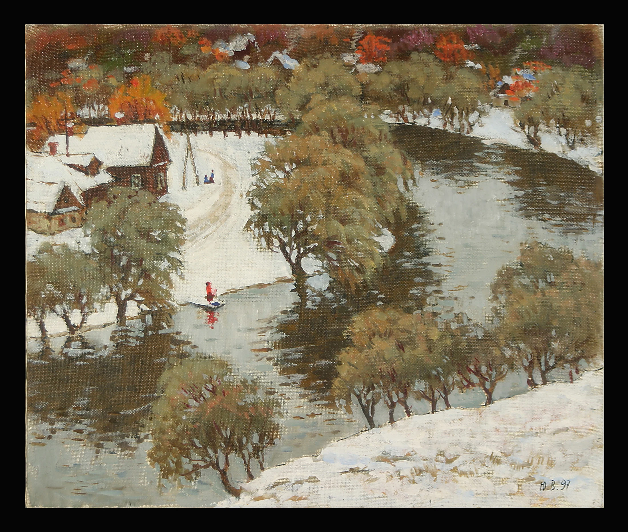 Early Snow by Yuri Fedorovich Vnodchenko (b. 1927)