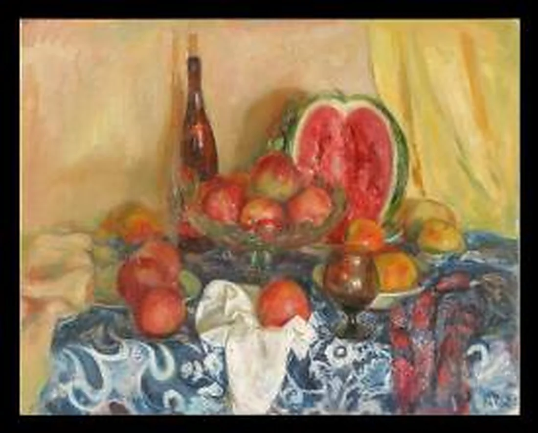 Still Life with a Watermelon by Alexander Nikolaevich Lavrov (b. 1955)
