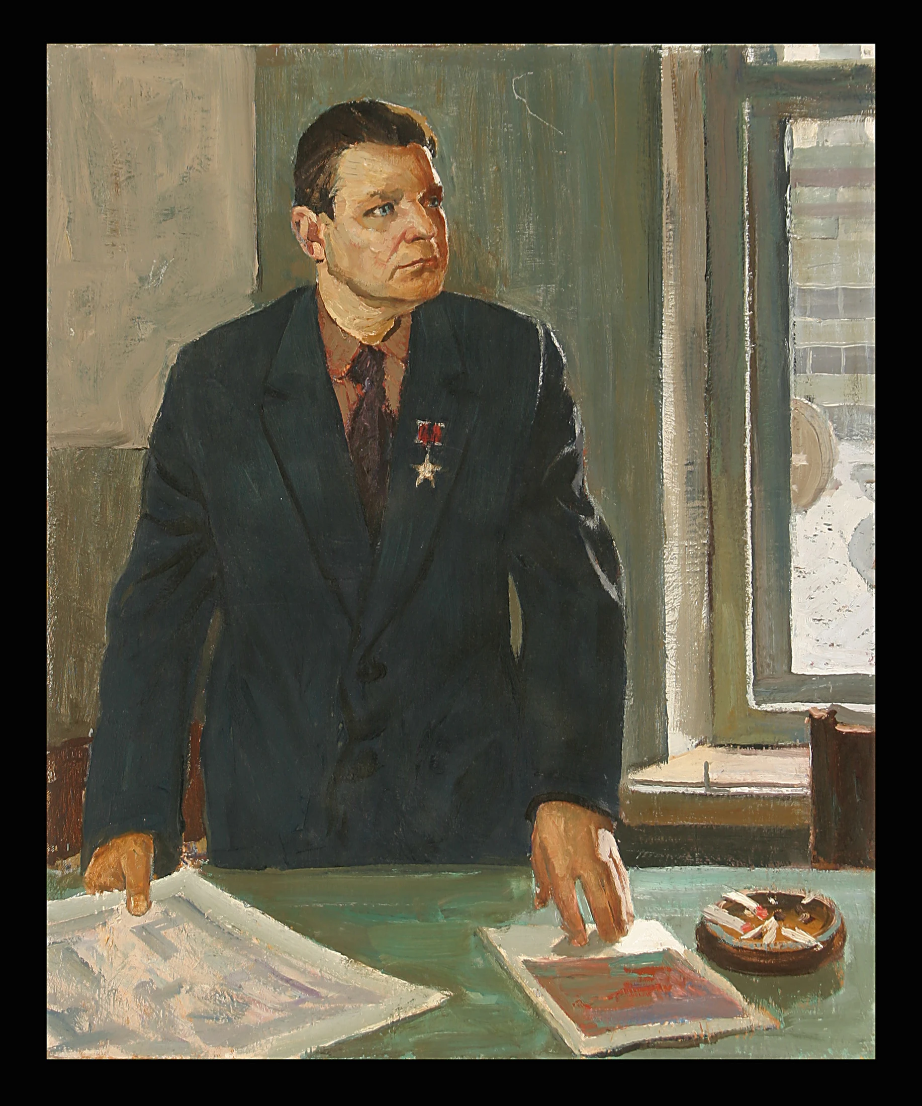 Portrait of the Hero of Social Labor S. Savin by Aleksei Pavlovich Eremenko (1922–1997)