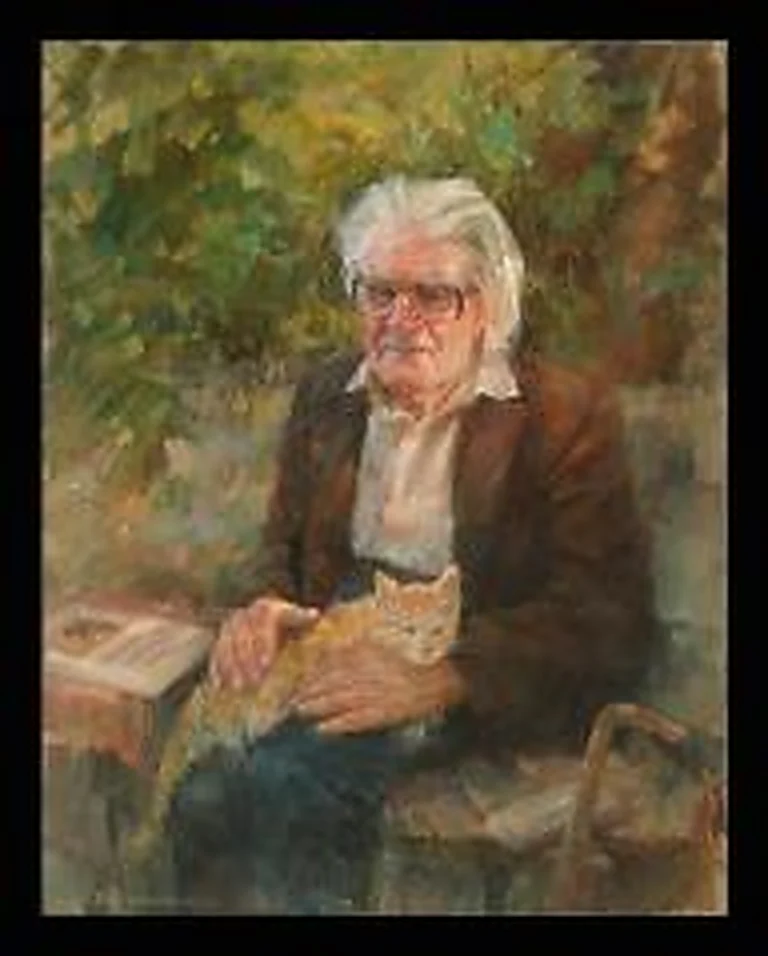 Portrait of the Artist M. E. Tkachev by Tatyana Tikhonovna Poplavskaya (b. 1955)