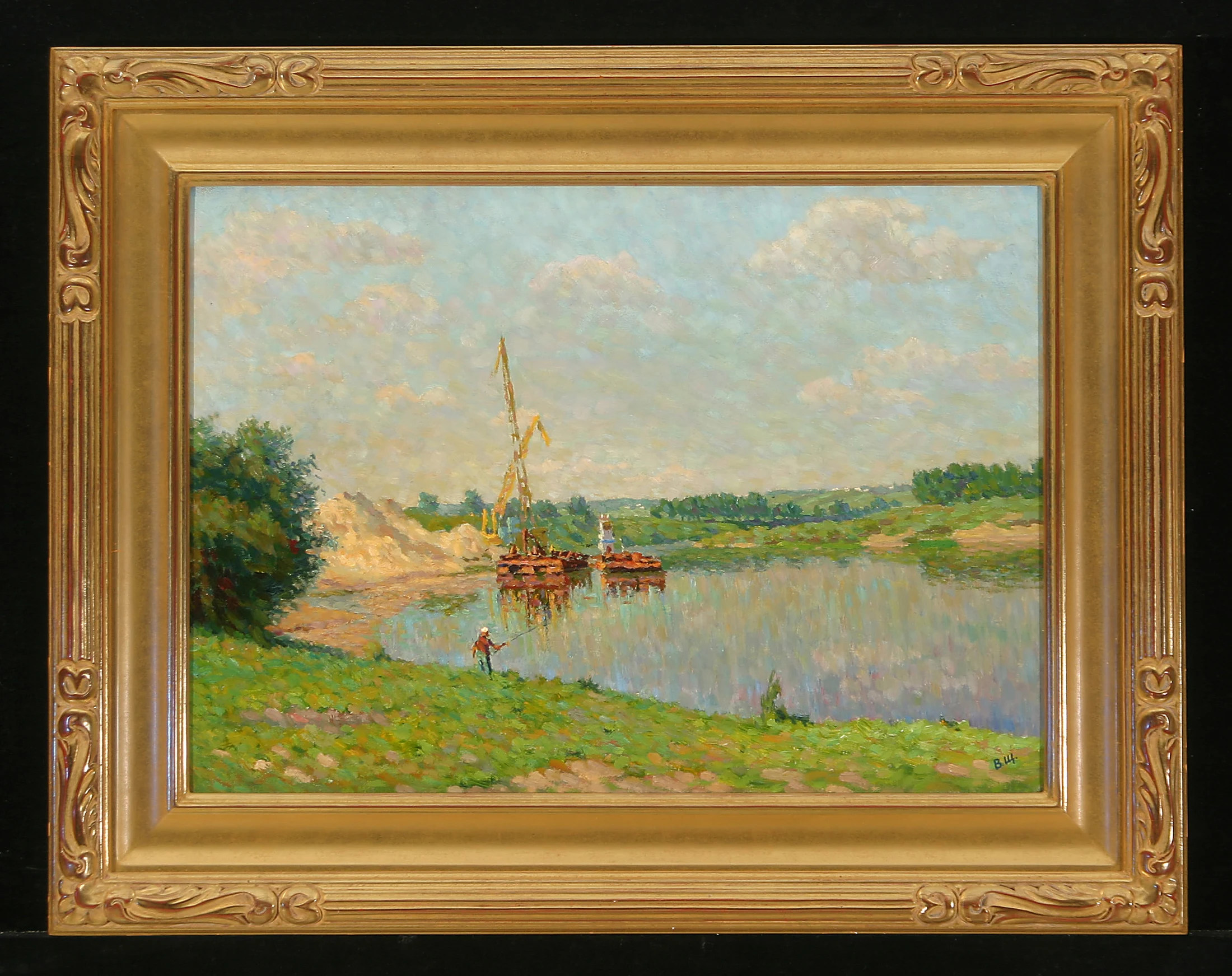 Barges on the Don by Vladimir Ilich Shchedrin (b. 1942)