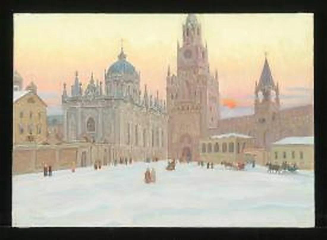Red Sun (Moscow XIX) Voznesensky Monastery by Alexander Mikhailovich Kurzanov (b. 1938)
