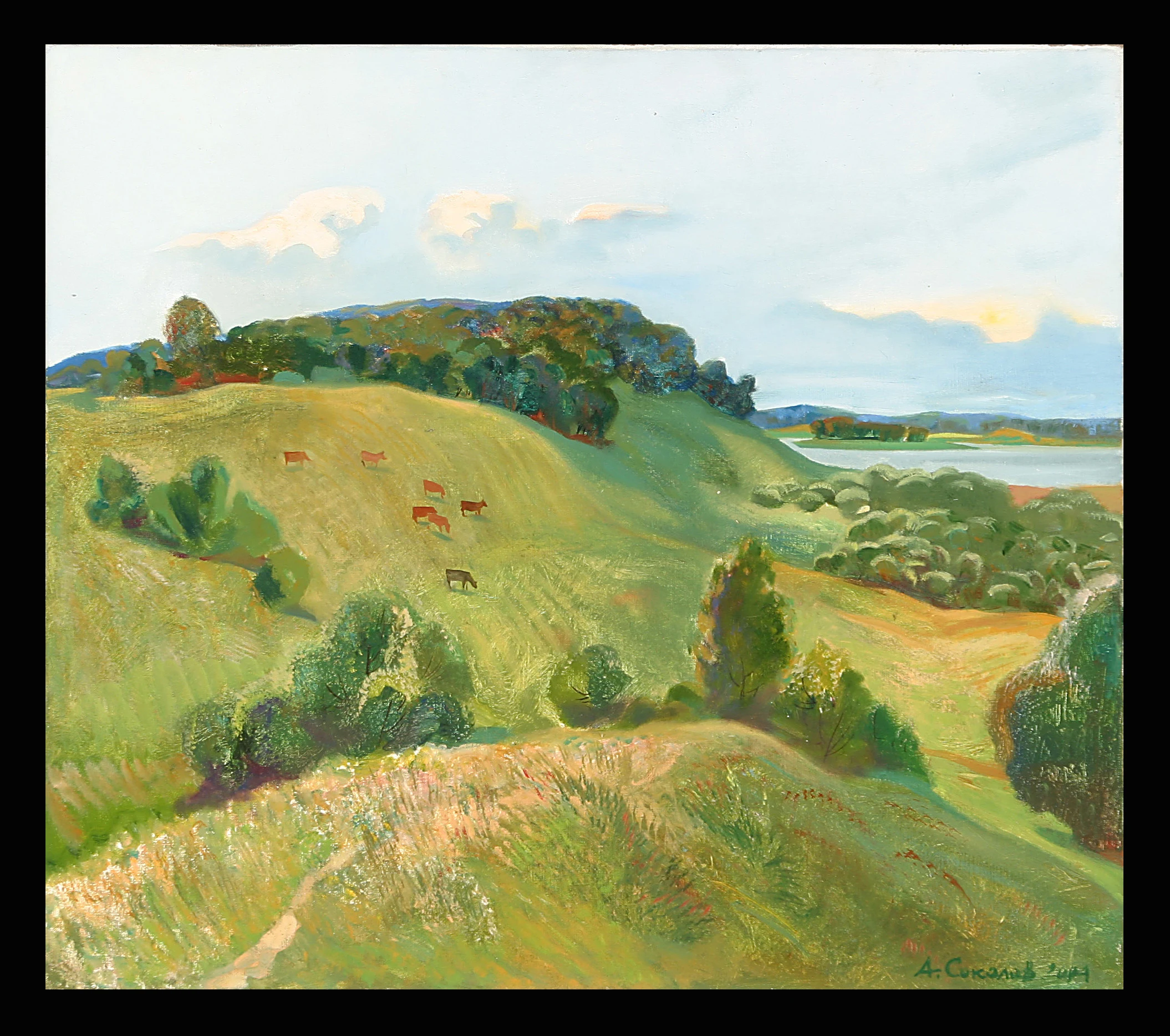 Evening by Lake Belogulya by Aleksei (Alosha) Leonidevich Sokolov (b. 1981)