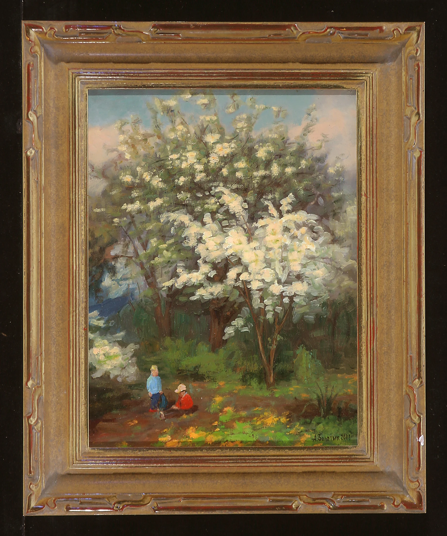 In a Blossoming Garden by Alexander Sergeevich Zolotikh (b. 1960)