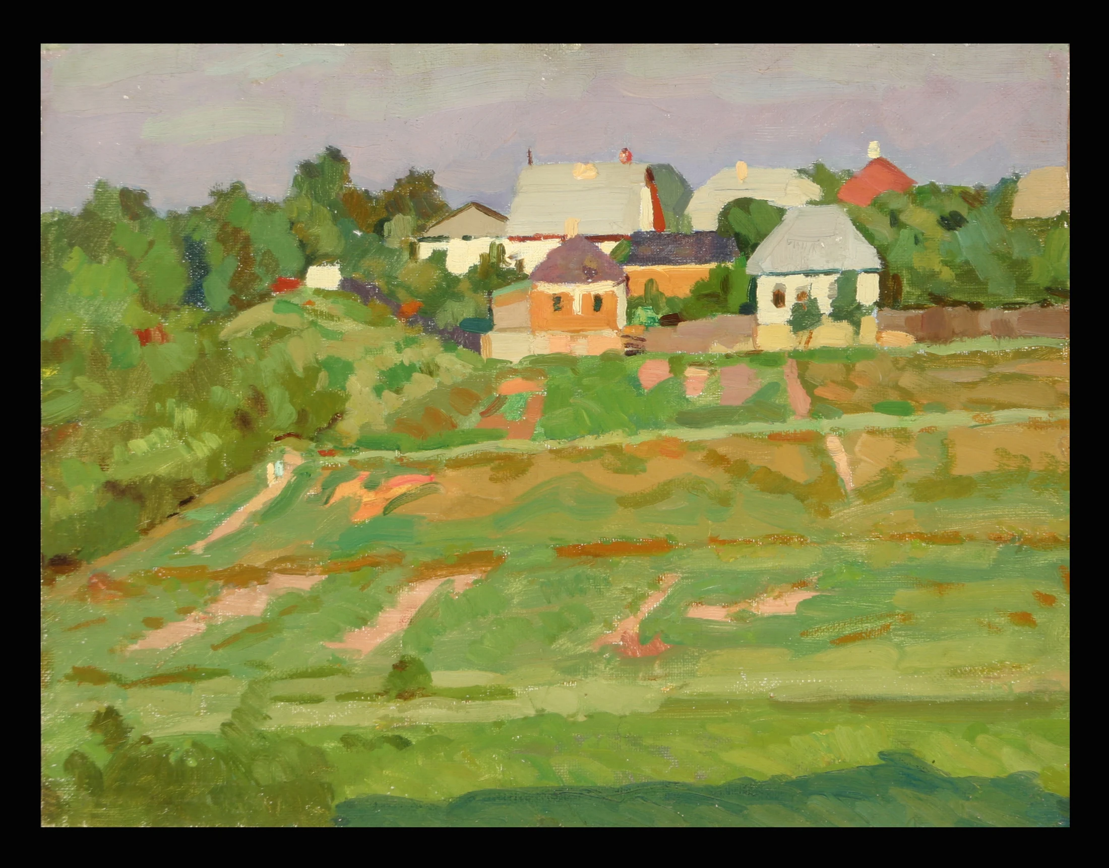 Village on the Outskirts by Yuri Petrovich Dyakov (1929–2008)