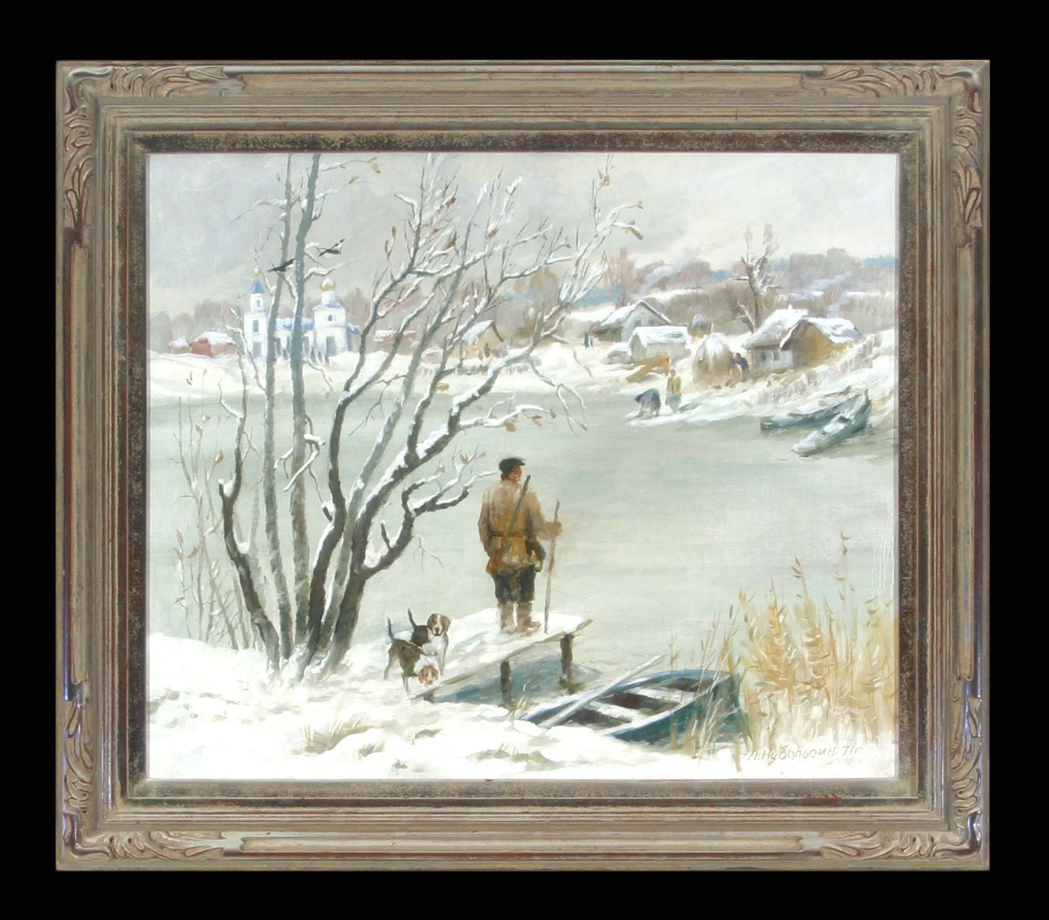 First Snow by Anatoli Alekseevich Nebolsin (1934–2006)