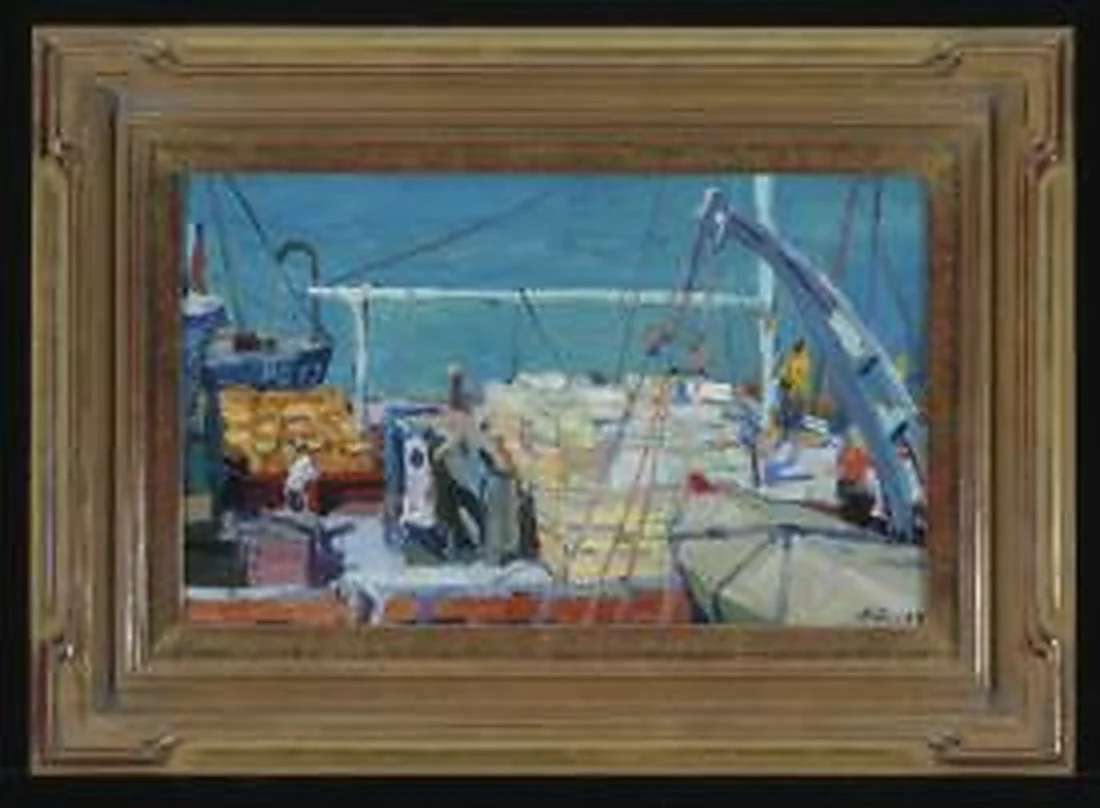 In Port by Anatoli Nikitavich Turkin (b. 1938)