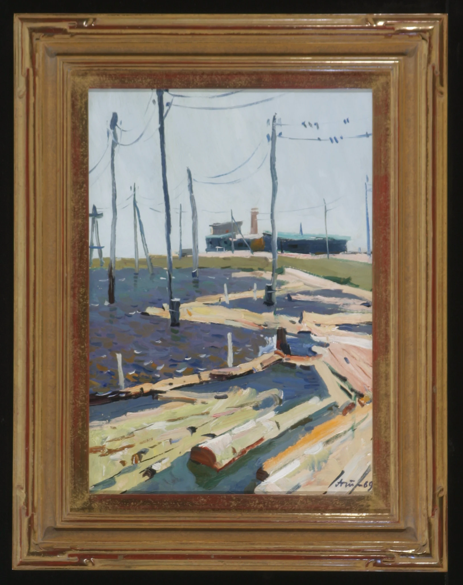 It is Windy by Anatoli Nikitavich Turkin (b. 1938)