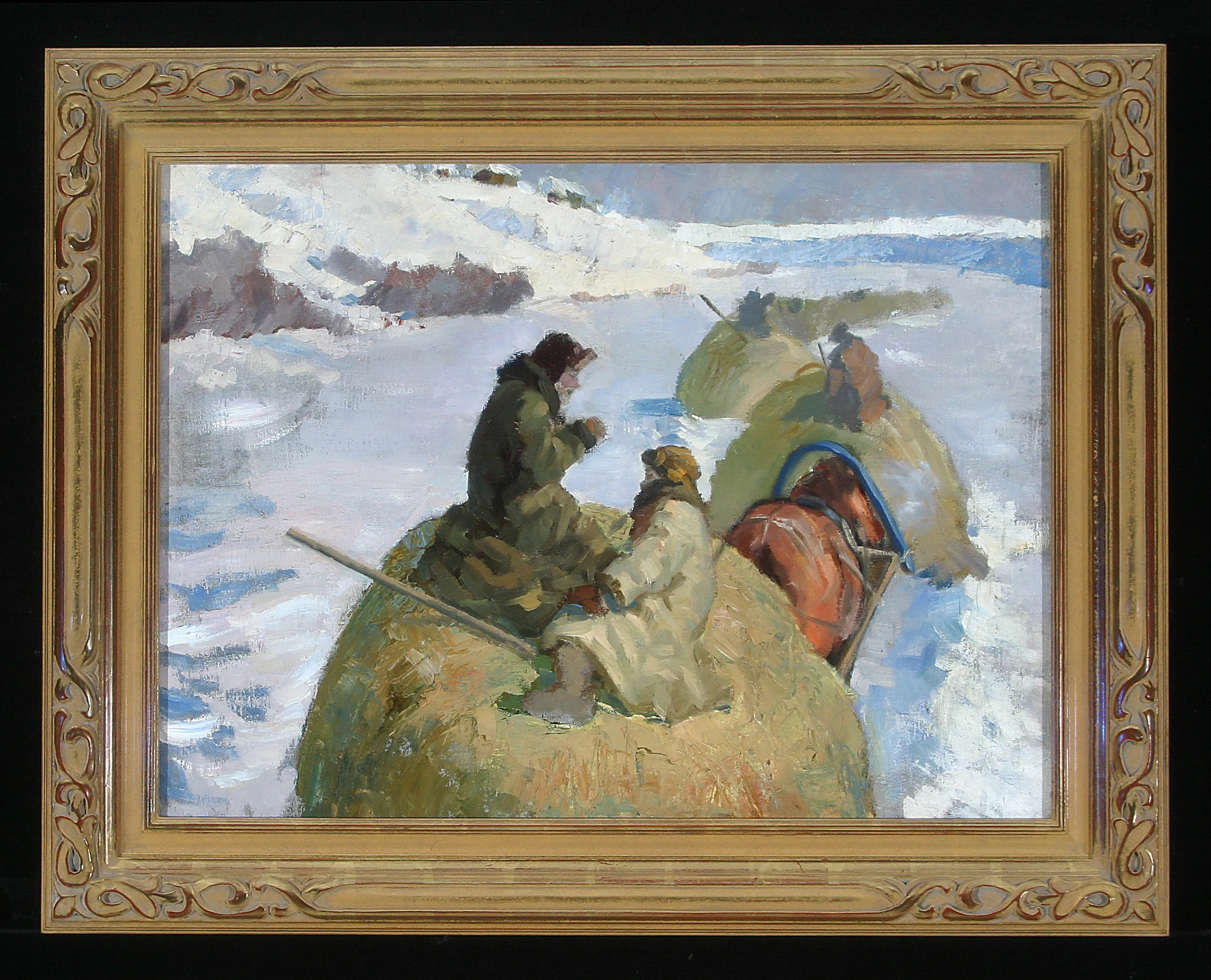 Transporting Hay by Viktor Vasilievich Chepelev (1937–1999)