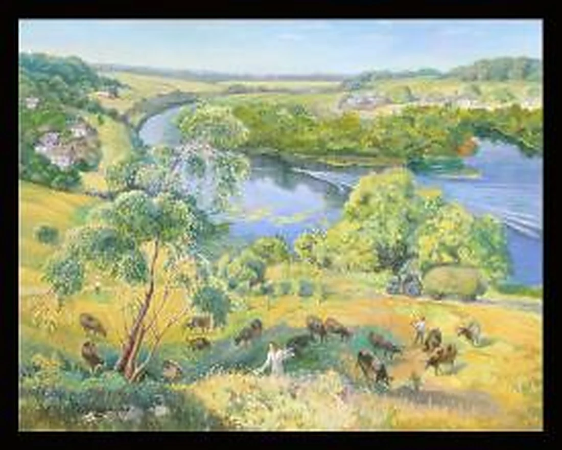 Summer in the Village Borki by Gennadi Grigorevich Grishchenko (b. 1940)