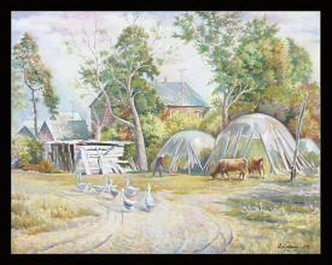 Morning in the Village Berezovo by Gennadi Grigorevich Grishchenko (b. 1940)