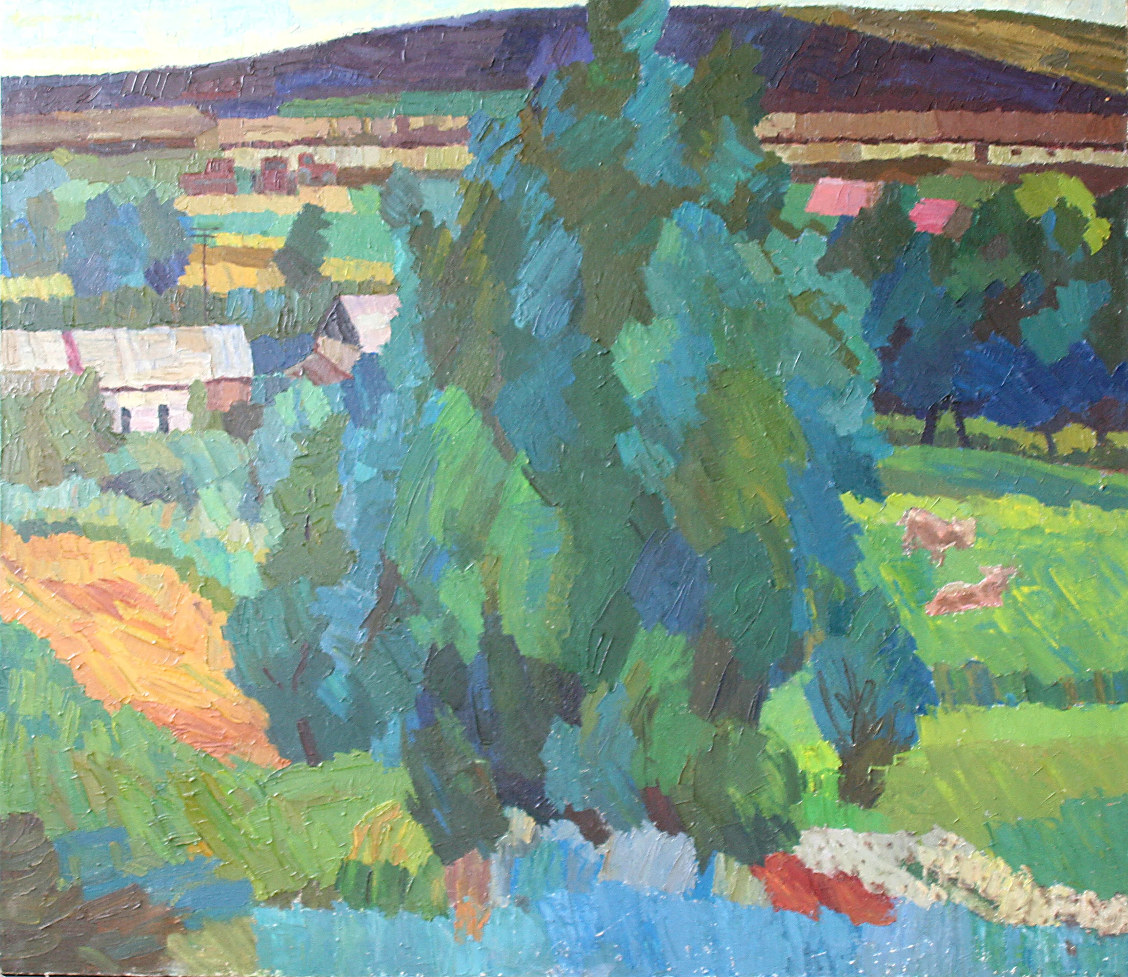Cows in a Field by Yuri Petrovich Dyakov (1929–2008)