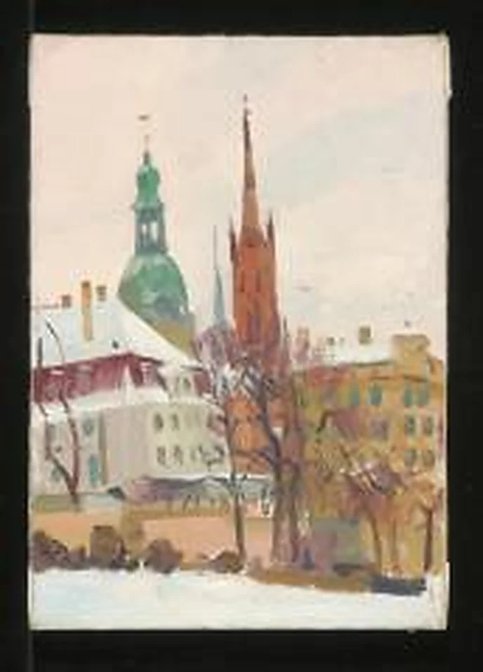Old Riga by Viktor Petrovich Slushnik (b. 1926)