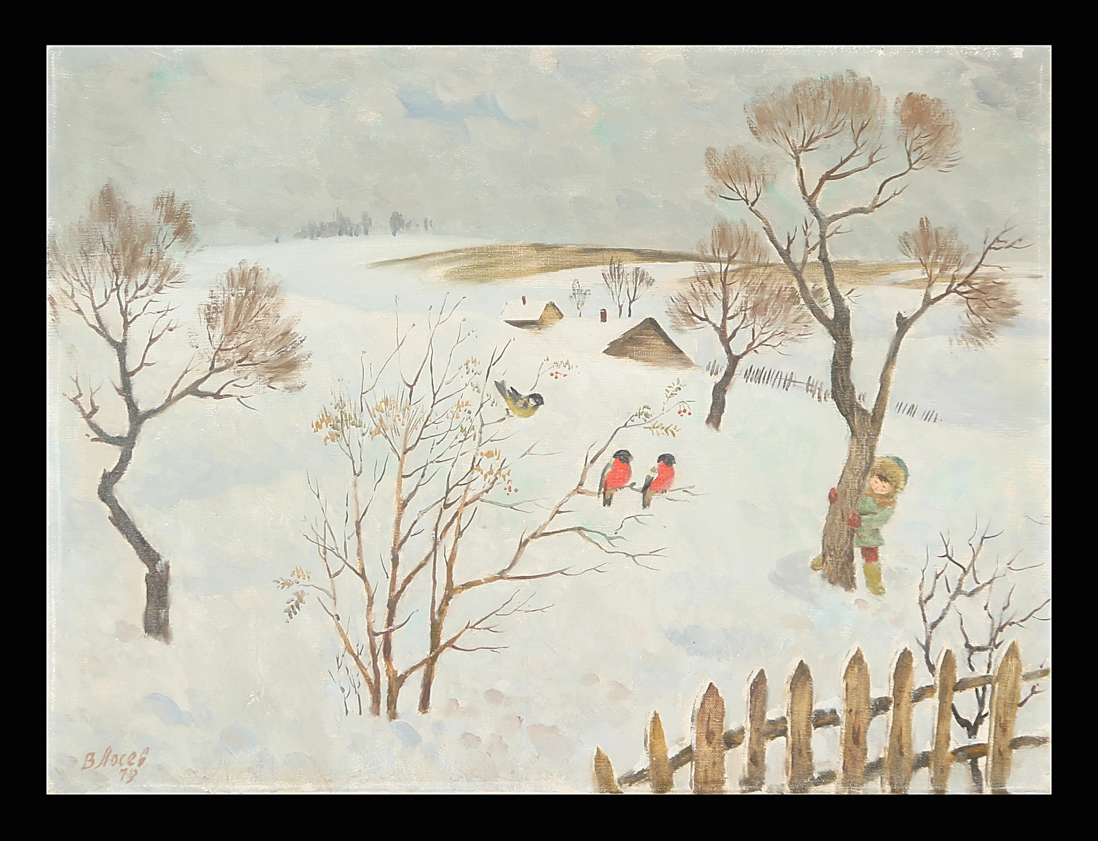 Bullfinches by Vasili Timofeevich Losev (b. 1934)
