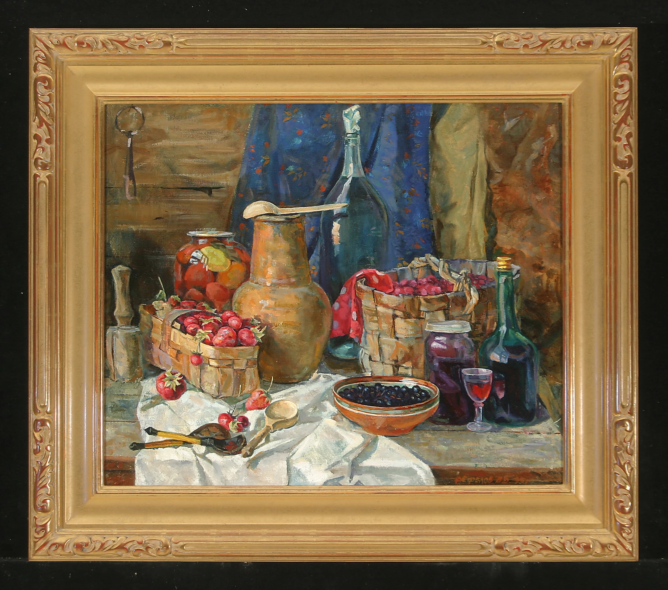 Still Life with Berries by Vladimir Dmitrievich Fefelov (b. 1939)