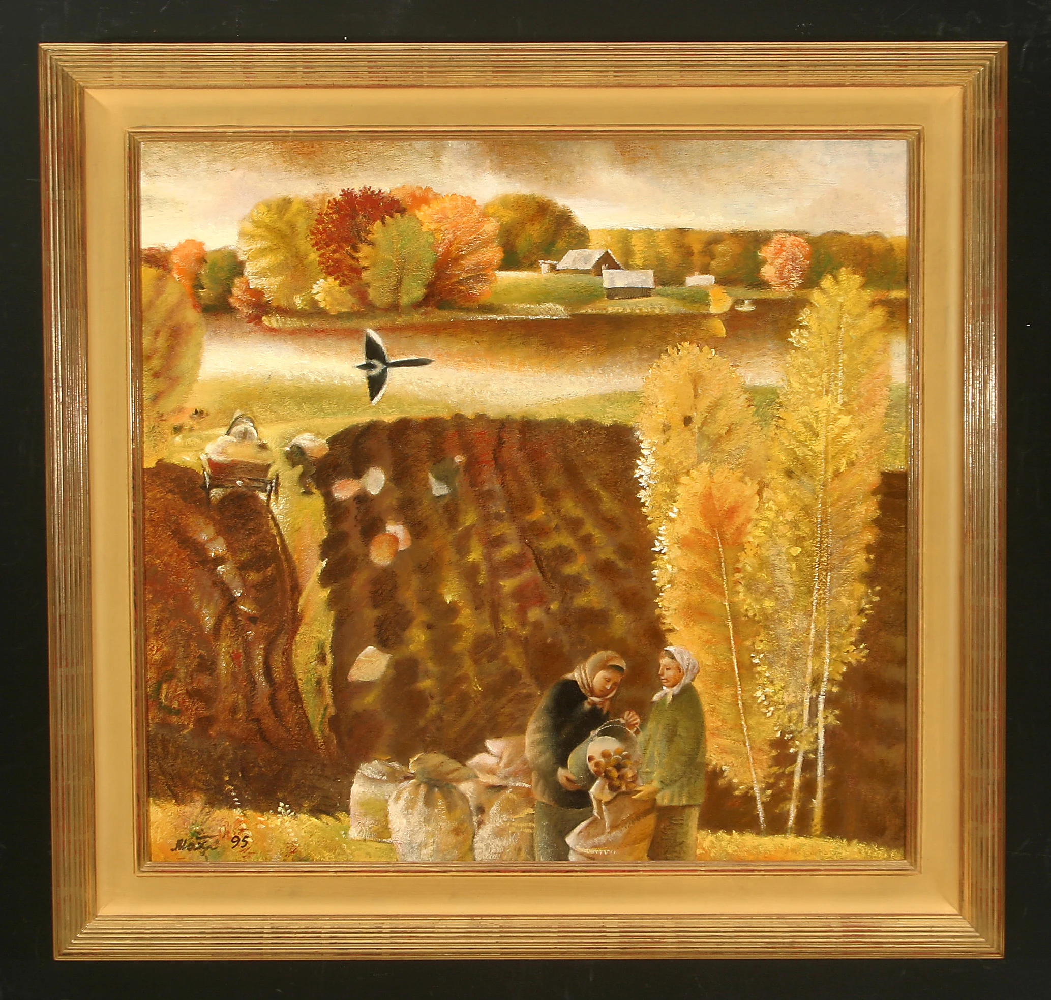 Autumn Preparation by Valentin Sergeevich Makhitaryants (b. 1943)
